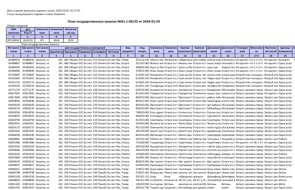 План государственных закупок №01.1-06/33 от 2024-01-24