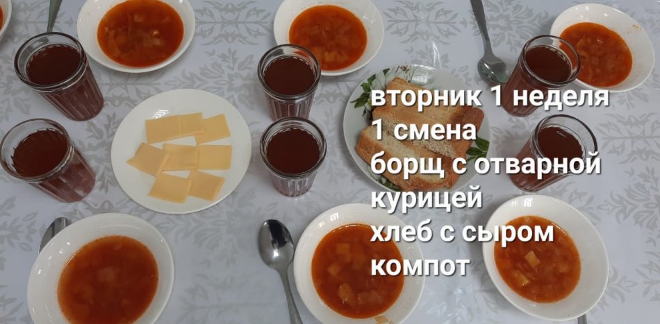 1 апта бойынша Сейсенбі күннің тамағы  (І ІІ ауысым)