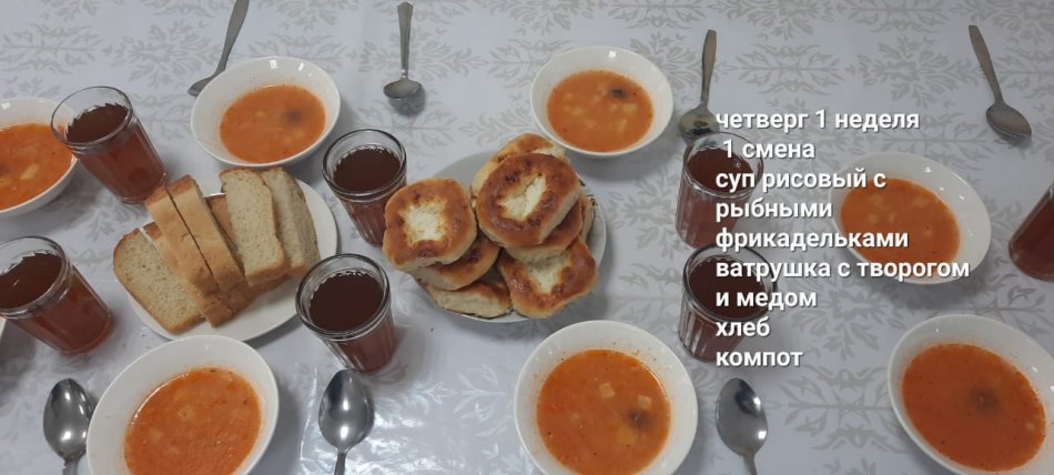 1 апта бойынша Бейсенбі күннің тамағы (І және ІІ ауысым)